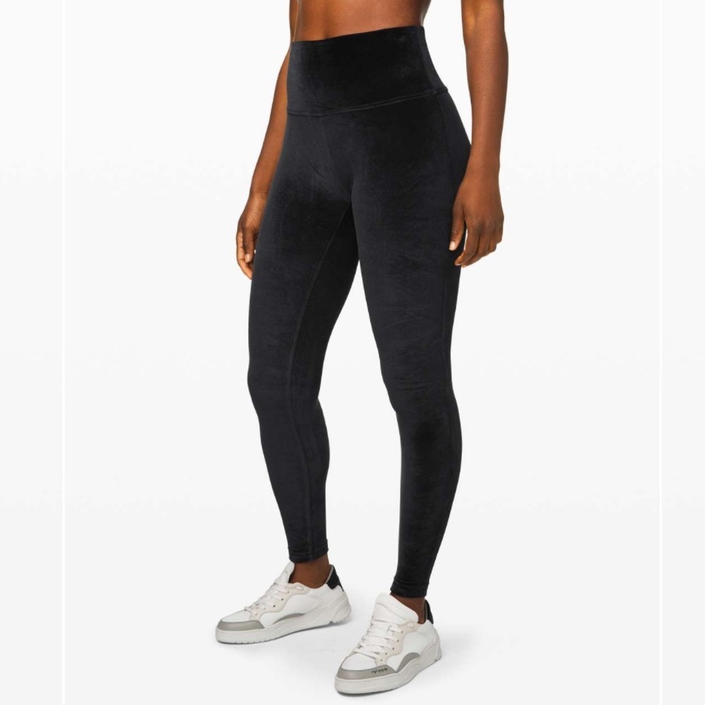 Lululemon Wunder Lounge High-Rise Velvet Leggings 28” Black Size 4